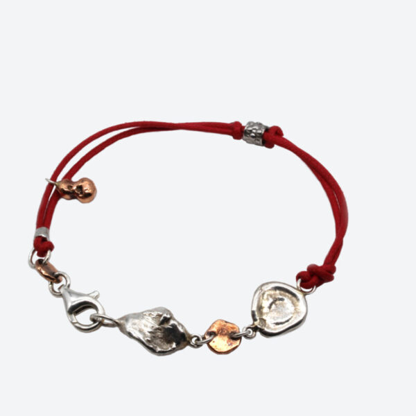 Bracciale In Argento Con Cordoncino Rosso