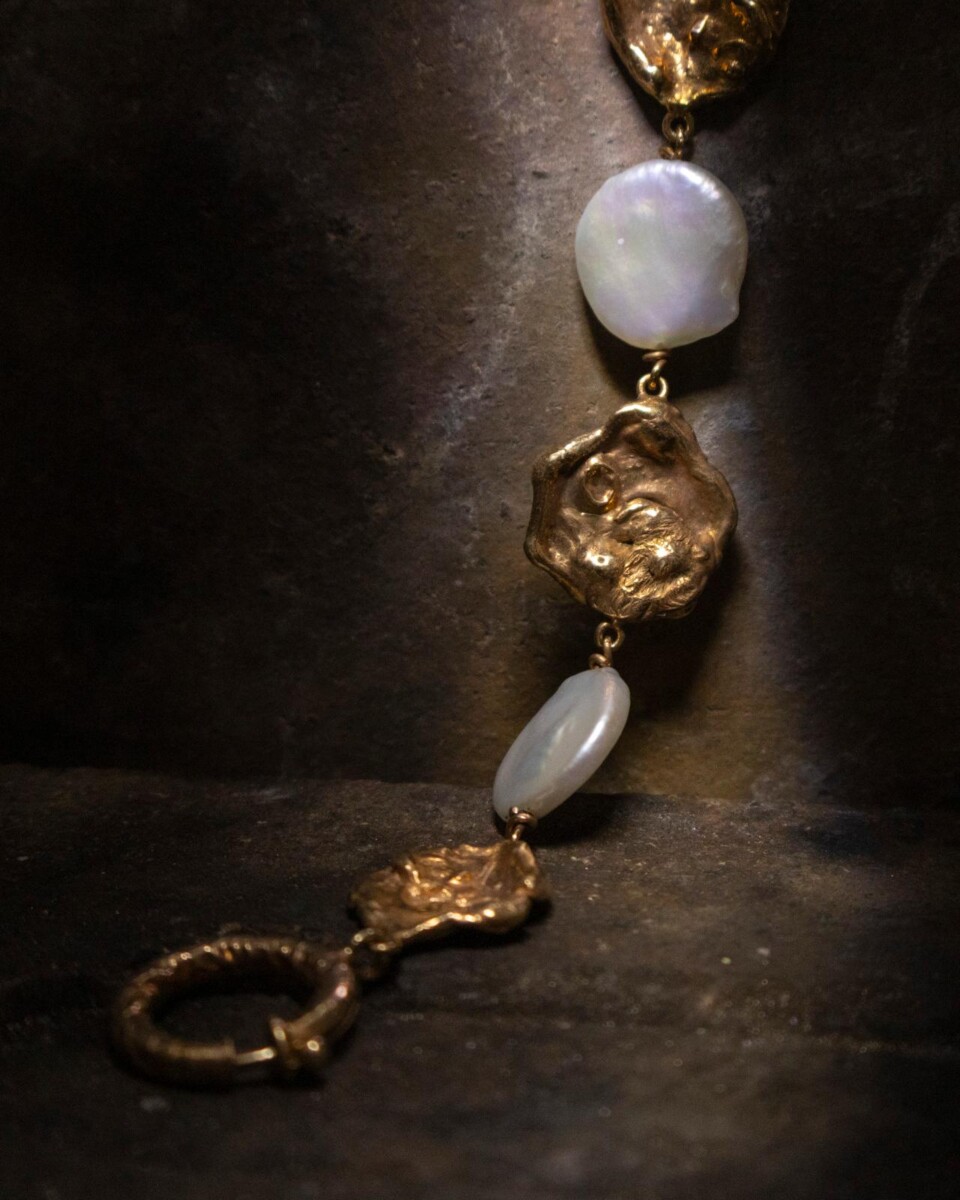 Bracciale in argento rosato con perle barocche Bracciale in argento rosato con perle barocche