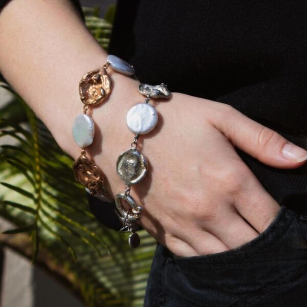 Bracciale In Argento Con Perle Barocche